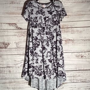 LuLaRoe High-Low Dress in Black and Gray Floral